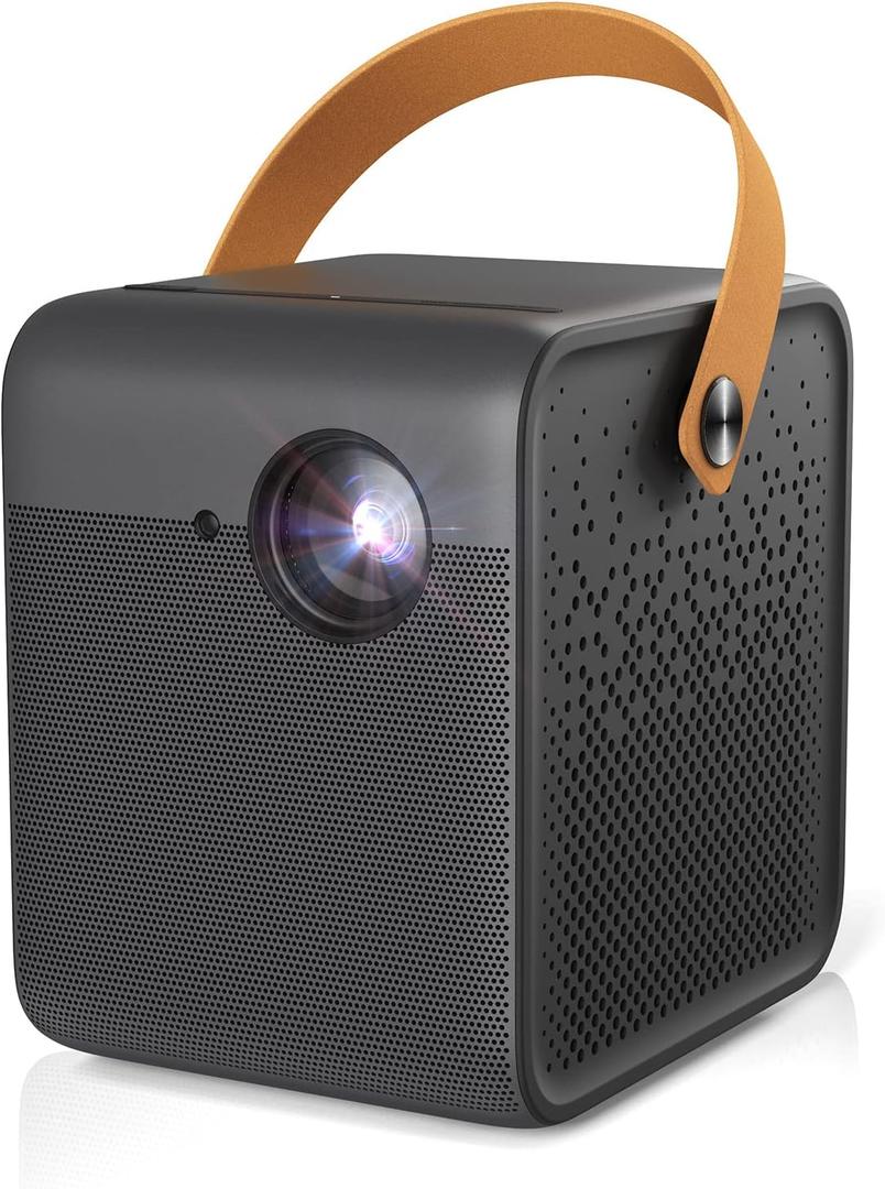 WEMAX Dice Outdoor Portable Projector, 3 Hours Battery, 700 ANSI Lumens Native 1080p, 4K Mini Movie Projector, Mobile Theater, WiFi Bluetooth HDMI USB, Dolby Audio DTS-HD, Auto Focus, Auto Keystone