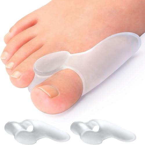 Promifun Bunion Cushion Protector, 10 Packs of Bunion Corrector Pads with Separator for Big Toe, Gel Shield for Foot Pain Relief, Calluses, Corns - Clear