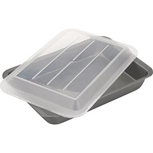 GoodCook Everyday Nonstick Steel Oblong Pan with Lid, 9" x 13", Gray