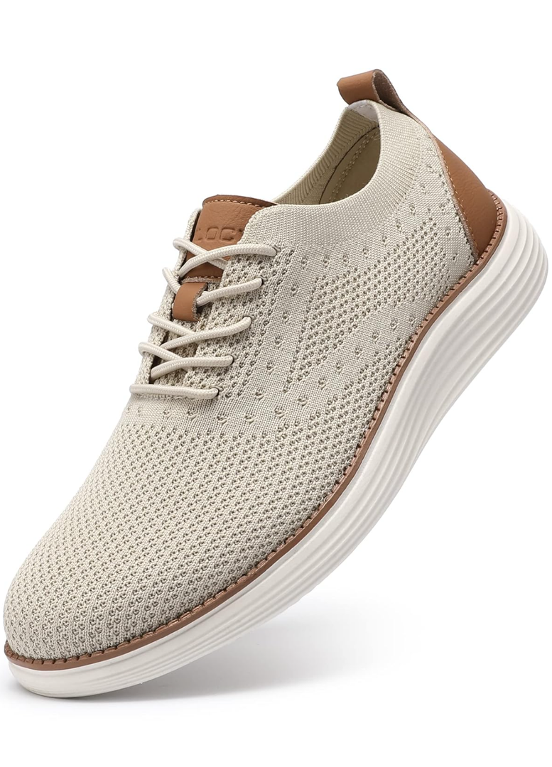 VILOCY Men's Casual Dress Sneakers Oxfords Business Mesh Breathable Walking Shoes Tennis Comfortable 44