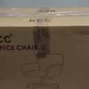 KCC Faux Fur Vanity Makeup Desk Chair, Comfy Fluffy Swivel Modern Leisure Armchair with Wheels, Upholstered Fuzzy Height Adjustable for Teens Women Girls Elegant Home Office (White+plush)