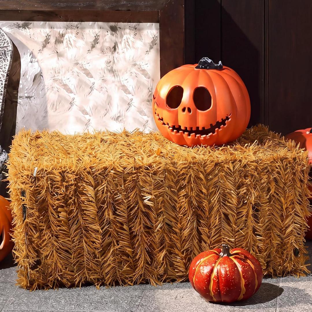 Suzile 1 Pcs Halloween Decorative Straw Bale, 9.5 x 11.8 x 23.6 Inches
