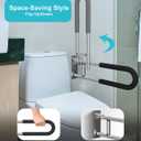 Handicap Grab Bars Rails 23.6 Inch Toilet Handrails Bathroom Safety Bar Hand Support Rail Handicapped Handrail Accessories for Seniors Elderly (23.6inch-2pc)