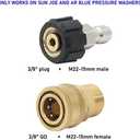 Pressure Washer Quick Connect Adapter Set for Sun Joe SPX Series, M22-15mm to 3/8" Quick Release, 5000 PSI, Complete Hassle-Free Set