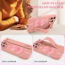 jueaes Cute Bow Case for iPhone 15 Pro Max with Finger Hand Wrist Strap