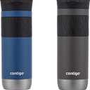 Contigo Byron Vacuum-Insulated Stainless Steel Travel Mug with Leak-Proof Lid, Reusable Coffee Cup or Water Bottle, BPA-Free, 20oz 2-Pack in Sake & Blue Corn Perfect for Hot and Cold Beverages