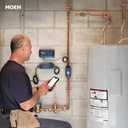 Moen Flo Smart Water Monitor and Automatic Shutoff Sensor, Wi-Fi Connected Water Leak Detector for 1-1/4-Inch Diameter Pipe, 900-002