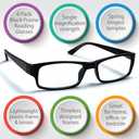 Boost Eyewear 6 Pack Reading Glasses, Traditional Black Frames, for Men and Women, with Comfort Spring Loaded Hinges, Black, 6 Pairs (+3.00)