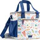 Fit & Fresh, 24-Can Soft Cooler Bag Insulated Leak-Resistant, Portable Soft Cooler, Large Cooler, Soft Sided Cooler Bag, Travel Cooler, Al Fresco