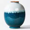 Blue Ceramic Vase, 9.8 Inch