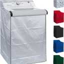 BlueStars Washing Machine Cover For Top-load - Premium Outdoor Protection For Most Washer Dryer Cover - W29x D28x H43 (Silver)