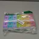 Sukuos AM PM Weekly Pill Organizer 2 Times A Day, Large Daily Pill Box Case 7 Day with Easy Push Button Design, Detachable Medicine Holder for Vitamin/Fish Oil/Supplements (Rainbow)