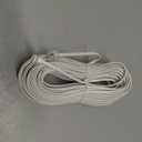 Long Telephone Extension Cord 100 FT, White, Phone Cable Wire with Standard RJ11 Plug, 1 Phone Line Splitter, 1 in-line Coupler and 65 Cable Clips for Telephone Calling Communication