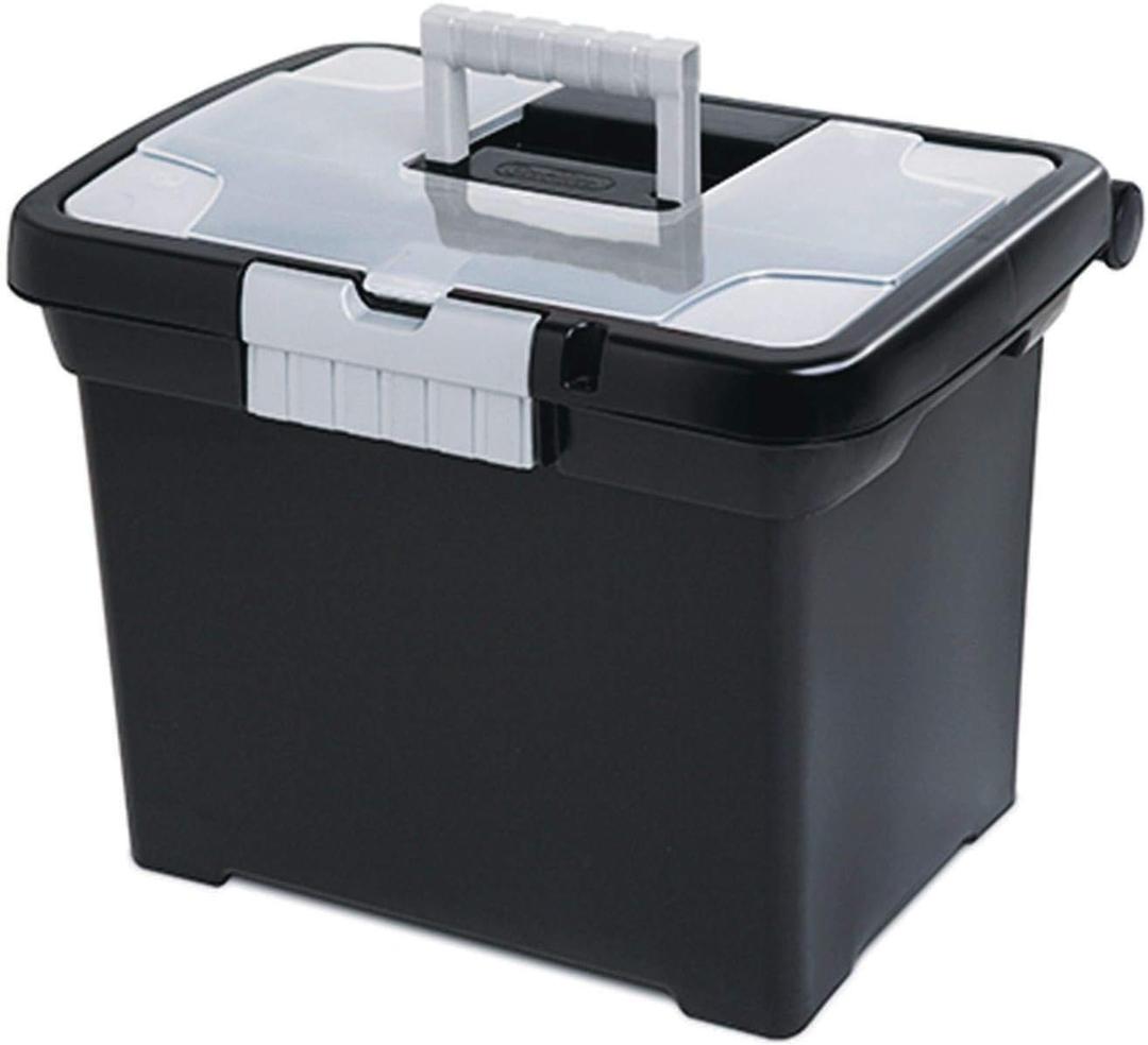 STERILITE Portable File Box, Black (ST1871-9004)