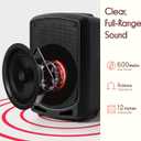 Pyle Portable Bluetooth PA Speaker System - Indoor Outdoor Karaoke Sound System w/Wireless Mic, Audio Recording, Rechargeable Battery, USB/SD Reader, Stand Mount, for Party, Crowd Control - Pyle