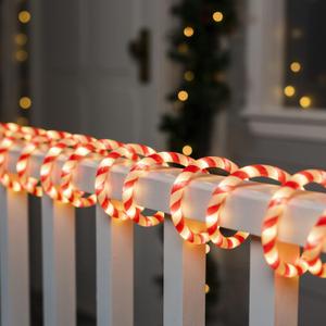 Joiedomi 40FT LED Candy Cane Rope Lights, Waterproof Outdoor 360 LED Christmas Decor Lights for Garden Yard Party Xmas Christmas Holiday Decorations (Red & Warm White)