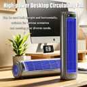 2026 New Portable Air Conditioner, 3 Speeds Bladeless Cooling Fan with LED Touch Screen, USB Rechargeable Air Cooler for Bedroom Office Home, Grey