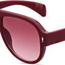 Retro Aviator Sunglasses for Women Men Trendy 70s Vintage Plastic Square Eyewear Tinted Lenses Sunnies