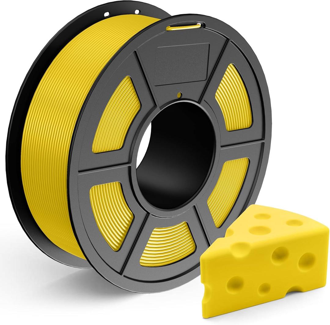 TECBEARS PLA Filament 1.75mm, Neatly Wound PLA 3D Printer Filament, 1Kg Spool(2.2 lbs), Fits for Most FDM 3D Printers, Yellow