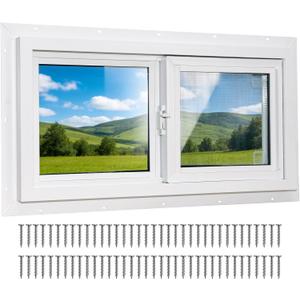 Yuzzy 24" x 12" Vinyl Windows for Basement, Bathroom, Garage, Shed, Home