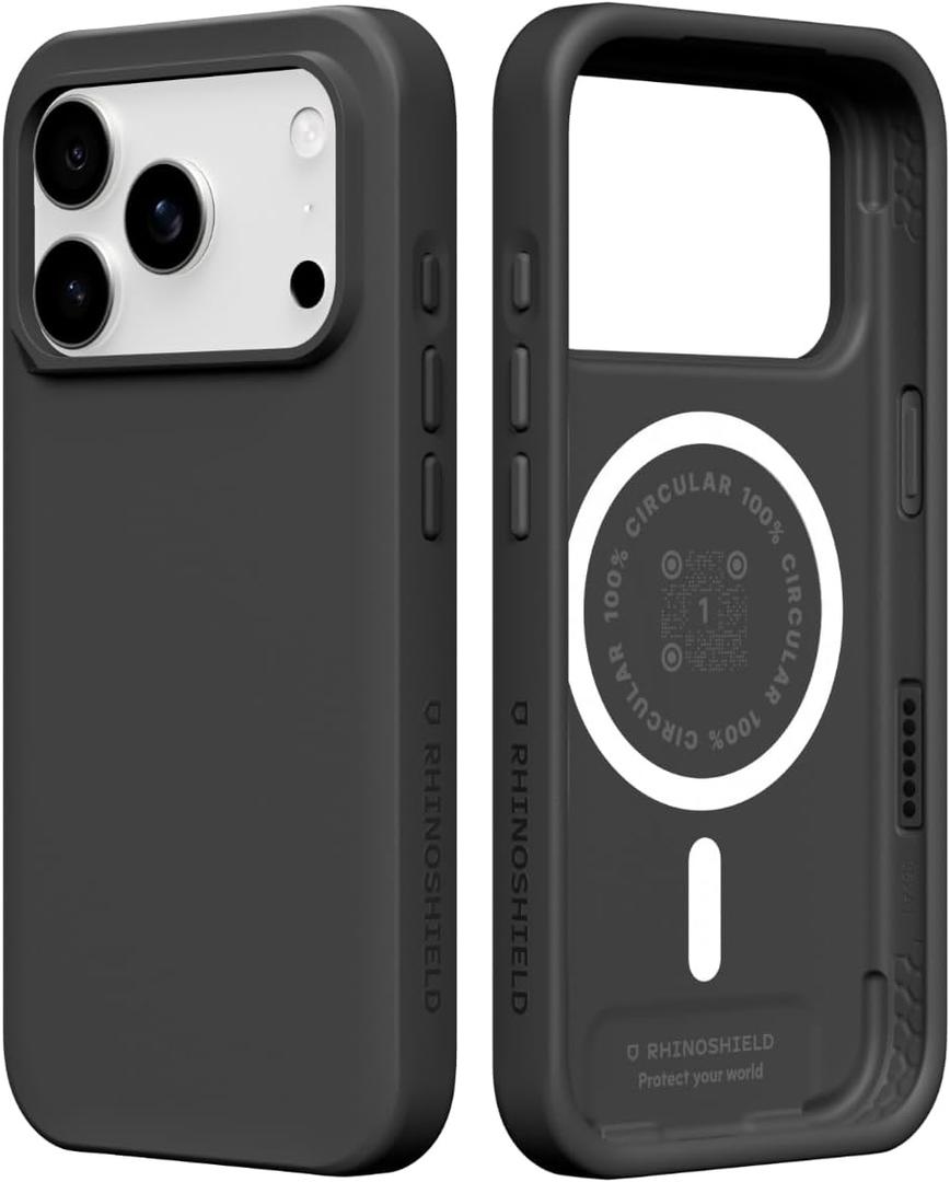 RhinoShield Phone Case Compatible with MagSafe for iPhone 17 Pro | SolidX - Reinforced Shock-Absorbing Protection, Minimal and Slim Design with Military Grade Drop Protection - Classic Black
