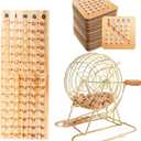 GSE Games & Sports Expert Deluxe Bingo Game Set with Large Brass Cage, 50 Shutter Slide Cards, Master Board, Calling Balls for Large Groups, Parties, Bingo Hall, Game Night