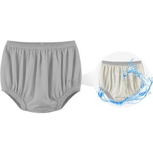 Adult Diaper Cover for Incontinence Noiseless Leak-Protection Underwear Plastic Pants Over Diapers Waterproof Rubber Pants (Gray, 2XL(Men Size))