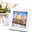 wyooxoo 4x4 Picture Frames Set of 4 Solid Wood Photo Frames Colorful Frame with HD Plexiglass, Wall or Tabletop Display, White