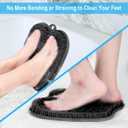 BESKAR Larger Shower Foot Scrubber Mat with Non-Slip Suction Cups- Cleans, Smooths, Exfoliates & Massages your Feet Without Bending, Improve Foot Circulation & Soothes Tired Feet, Black