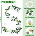 Sggvecsy 4Pcs 31Ft Artificial Rose Vine Fake Flower Garland Floral Garland Faux Silk Hanging Vine Rose Ivy Vines for Wedding Arch Party Wall Garden Ceremony Background Outdoor Decor (White)