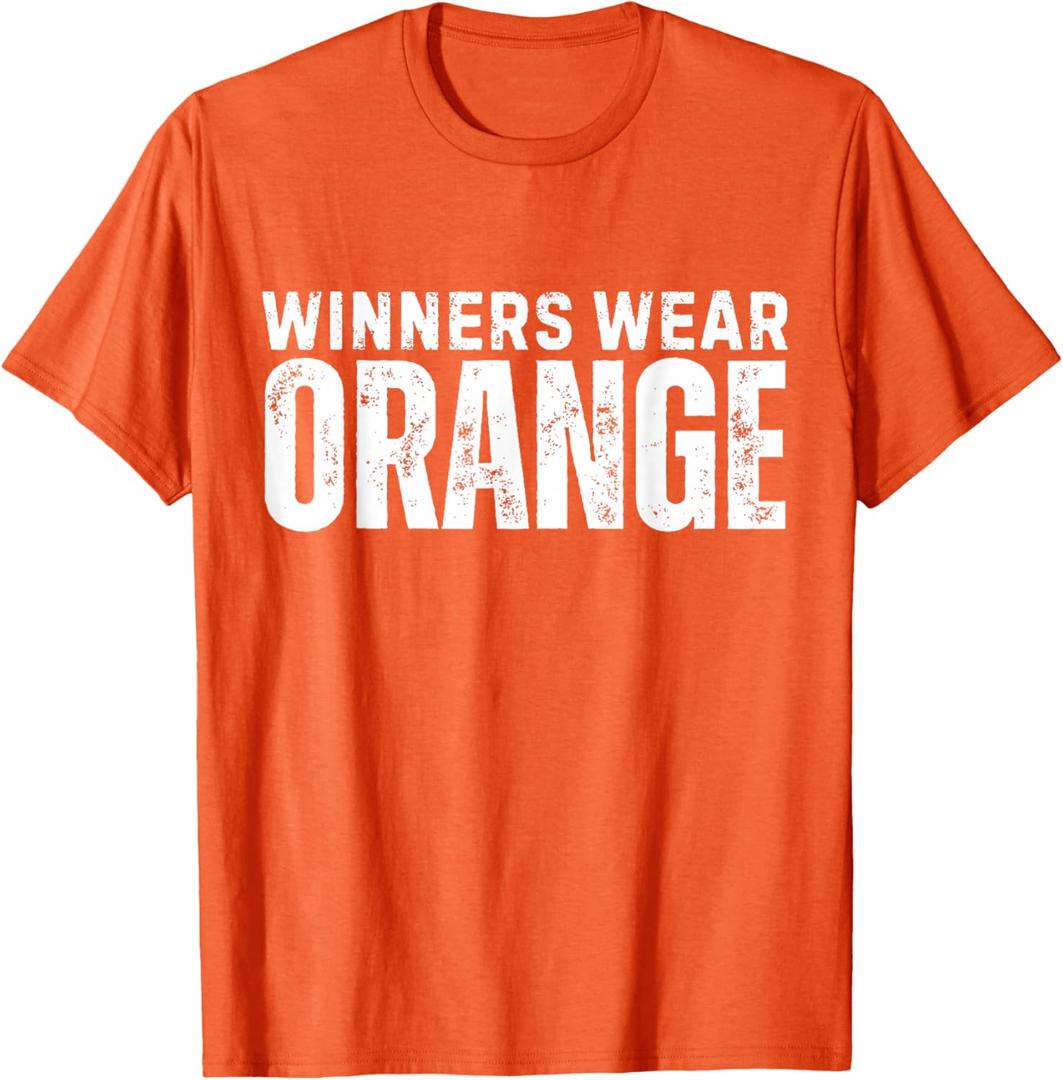 Winners Wear Orange Spirit Wear Team Game Color War Camp T-Shirt