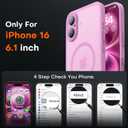 TOCOL Magnetic for iPhone 16 Case, Upgraded Full Camera Protection, Compatible with Magsafe, Drop Protection, Translucent Matte Back Bumper Phone Cover 6.1-Inch (Peony)