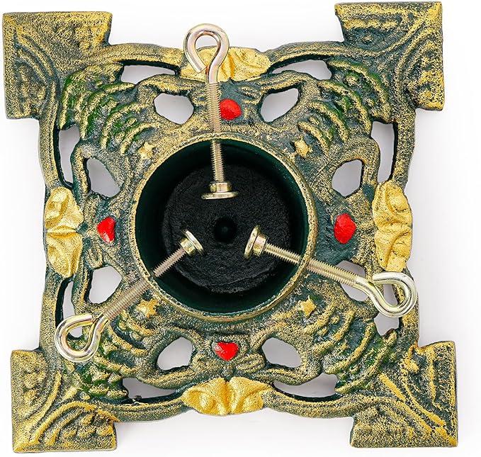 Sungmor Vintage Cast Iron Christmas Tree Stand  Heavy Duty Square Base, Fits Trees Up to 6 ft, Max 3″ Trunk  Holiday Tree Holder for Artificial or Real Trees, Easy Assembly & Secure Stability