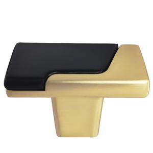 Smaxcn 6 Pack Black and Gold Drawer Knobs, Quality 1.5 Inch Handle Pull for Cabinet, Dresser and Closets