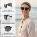 LADEESSE Reading Sunglasses for Women, Stylish Reading Glasses, Lightweight Square Readers for Men & Women