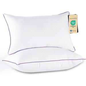 JOLLYVOGUE Pillows King Size Set of 2, Washable Supportive Bed Pillows with Super Soft Down Alternative Fill, Luxury Fluffy Hotel Quality for Side, Back, and Stomach Sleepers