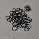 Curtain Rings with Eyelets, 48 Pack Metal Drapery Rings for Pinch Pleat Curtains Panels, Drape Rings Fits Up to 1.2 in Curtains Rod, 1.5 Inch I D Black