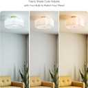 VONLUCE Semi-Flush Mount Ceiling Light, 15.7" Modern 3-Light Ceiling Light Fixture with White Petal-Shaped Shade 3 E26 Sockets for Bedroom Entryway Living Room, Gold Finish, ETL Certificated
