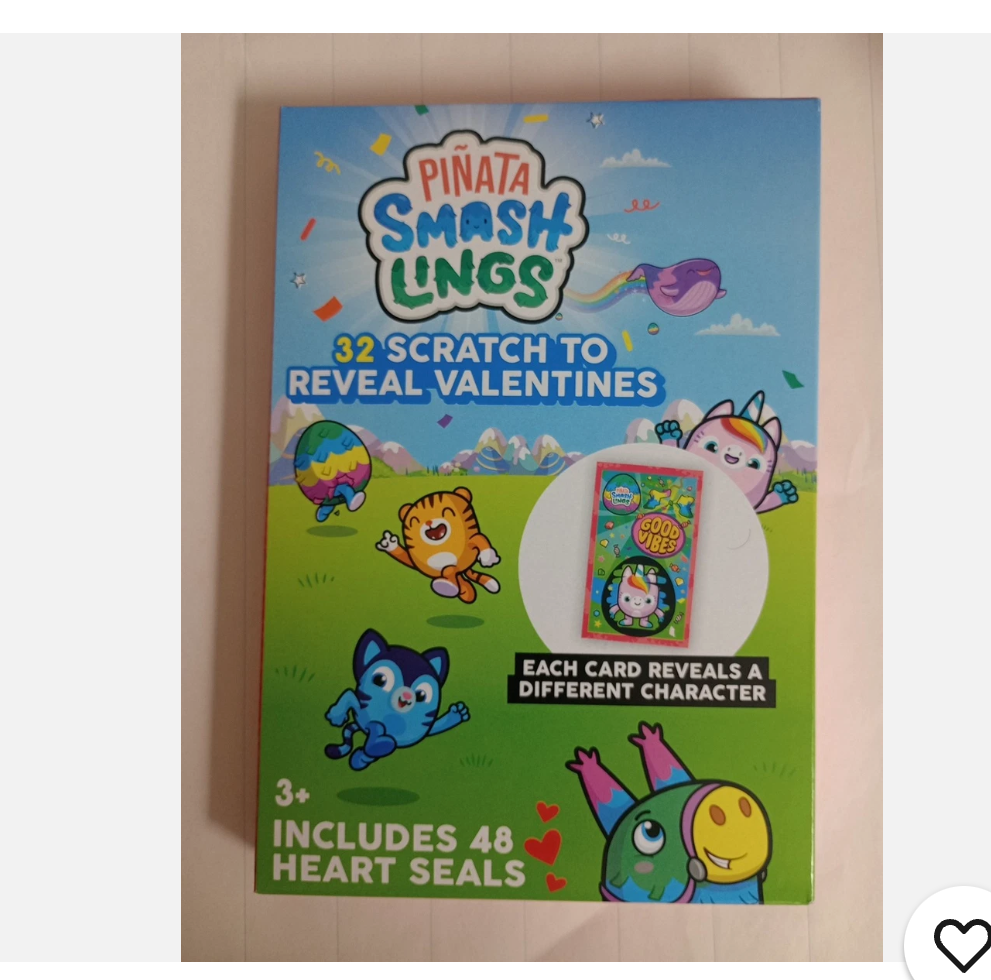 32 Scratch To Reveal Pinata Valentine Cards With 48 Heart Seals 3 Packs