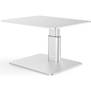BoYata Monitor Stand, Adjustable Height Metal Desktop Riser, Silver