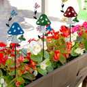 Stargarden Decorative Garden Stakes, 3 Pack Mushroom Lawn Ornaments Metal Garden Stakes, Colorful Yard Art for Garden, Lawn, Porch