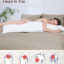 ZonLi Body Pillows for Adults, Quilted Long Pillow for Bed, Body Pillow with Removable Cotton Cover and Adjustable Memory Foam Filling, Full Firm Body Pillow for Side Sleeper, 20"x54" (Linen White)