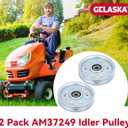 GELASKA 2 Pack AM37249 Idler Pulley Replace John Deere AM107468, AM37442, AM35862, D18314, TCA22982, eXmark 1-602501, 1-403009, Husqvarna 601000391, 533310326, Snapper 2441649, 1680299, 07300039