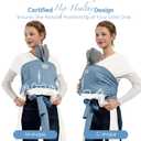 MISSWISDOM Baby Wraps Carrier - Soft Breathable Baby Carrier Newborn 7-35lbs, Adjustable Hands-Free Baby Sling for Newborns to Toddlers, Easy to Wear Newborn Carrier, White+Blue