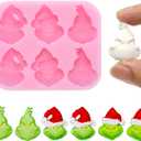 1 Pcs Christmas Chocolate Mold 3D Skull Designs DIY Pink Silicone Baking Molds Xmas Theme Food Grade Chocolate Candy Cake Moulds Homemade Cute Chocolate Mold for Christmas New Year Party Decoration