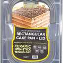 CasaWare 9 x 13 x 2-inch Covered Rectangular Cake Pan with Wide Handles (Silver Granite)