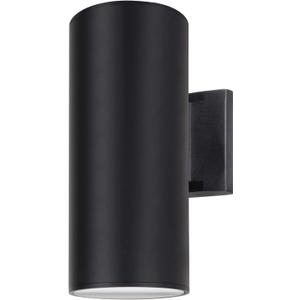 Outdoor Wall Light, Exterior Lighting - ETL Listed, Die-Casting Aluminum Waterproof Wall Mount Cylinder Design - Up Down Light Fixture for Porch, Backyard and Patio (Black) (Black ( Bulbs NOT Included, 2 Reflectors Included ))