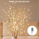 Bexdir Lighted Birch White Tree Branches 33IN 180LED with Timer Plug in, Artificial Tree White Birch Twig for Christmas Home Decor Party Wedding Bedroom