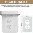Outlet Shelf Holder Fit for Duplex Receptacle, Bathroom Decor,Cable Management,A Space Saving Solution, Homepod Mini Google Home/Echo/Smart Speakers/Electric Toothbrush/Cell Phone (Standard)