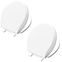 Aünsffer Toilet Seat Round Soft Close 2 PACK, Toilet lid Round Slow Close 16.5 inch, PP Material Safe and Easy Clean, Quick Installation & Never Loosen, Comfortable Ergonomic Design (White, 2 Pack)